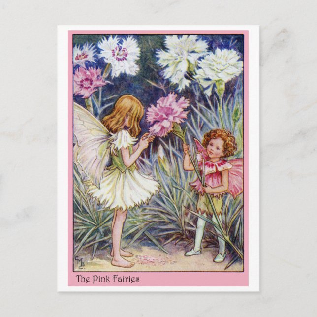 Carte Postale Fée rose (Devant)