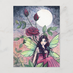 Carte Postale Fée Rose de Nuit