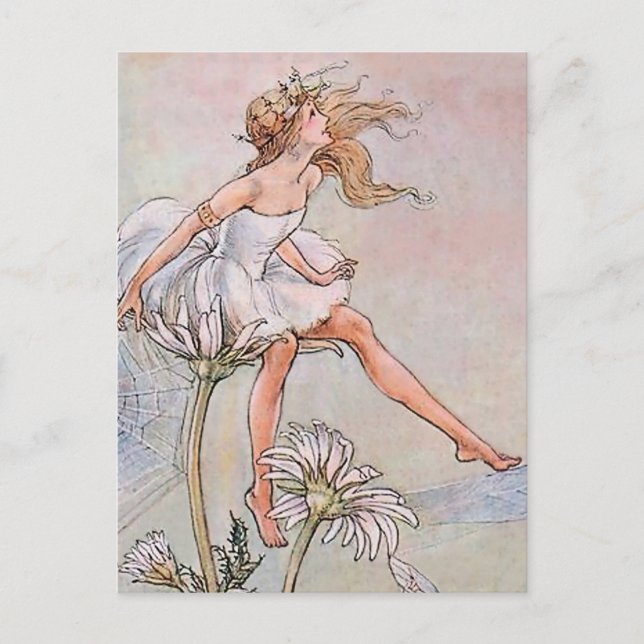 Carte Postale Fée sur une fleur par Florence Anderson (Devant)