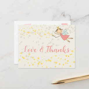 Carte Postale Fée Whimsical Princesse fille Merci d'anniversaire