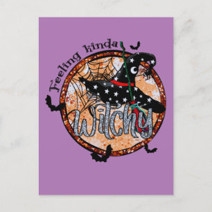 Carte Postale Feeling Kinda Witchy - Casquette de sorcière Hallo