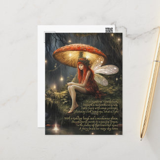 Carte Postale Féerie Sous Champignons Dans La Pluie