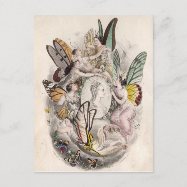 Carte Postale Féeries de fées anciennes Nymphes Imprimer (Devant)