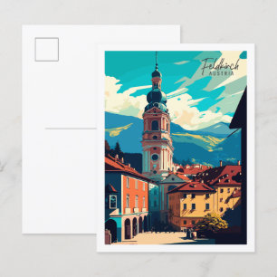 Carte Postale Feldkirch Autriche illustration de voyage vintage