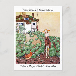 Carte Postale Felicia écoute l’histoire de la poule Kay Nielsen