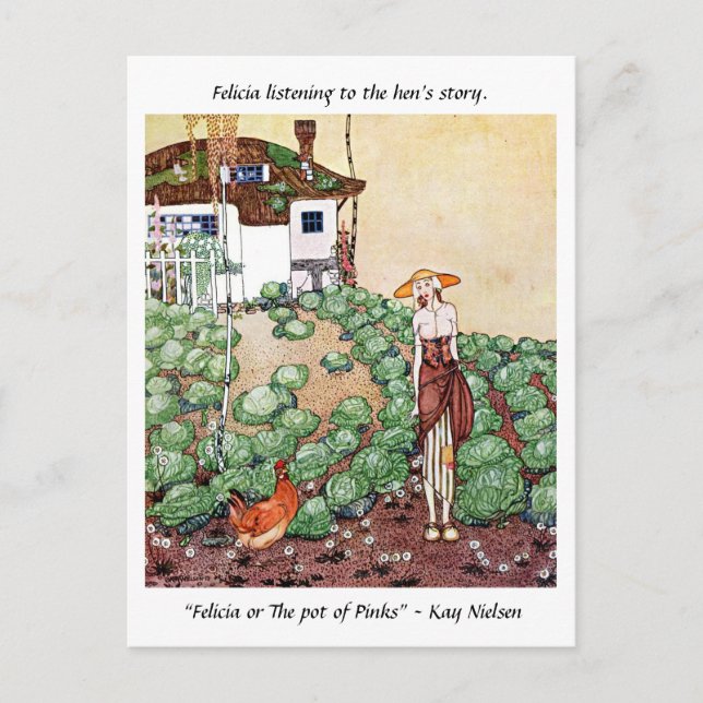 Carte Postale Felicia écoute l’histoire de la poule Kay Nielsen (Devant)