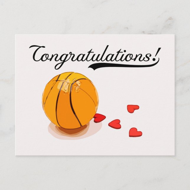 Carte Postale Félicitations à Basketball (Devant)