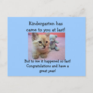 Carte Postale félicitations à Kindergartner.