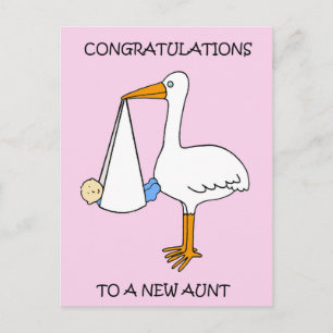 Carte Postale Félicitations à la nouvelle tante à un bébé garçon