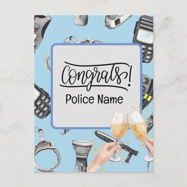 Carte Postale Félicitations à la police (Devant)