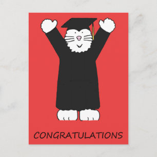 Carte Postale Félicitations à la remise des diplômes Cartoon Cat