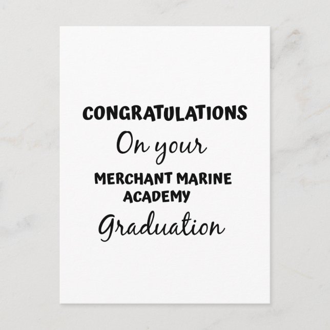 Carte Postale félicitations à l'académie de la marine marchande (Devant)
