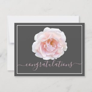 Carte Postale Félicitations à l'Arrière - plan Rose Rose Grey 