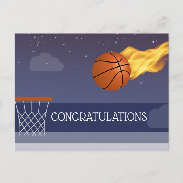 Carte Postale Félicitations à l'équipe de basket-ball Winning Po (Devant)