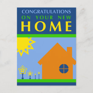 Carte Postale félicitations à votre nouveau domicile : formes po