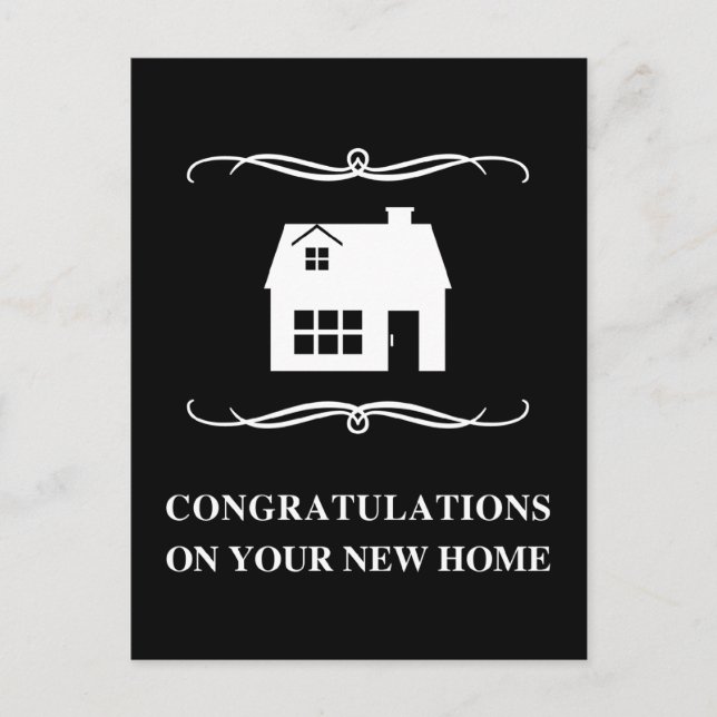 Carte Postale félicitations à votre nouvelle maison : mod home (Devant)