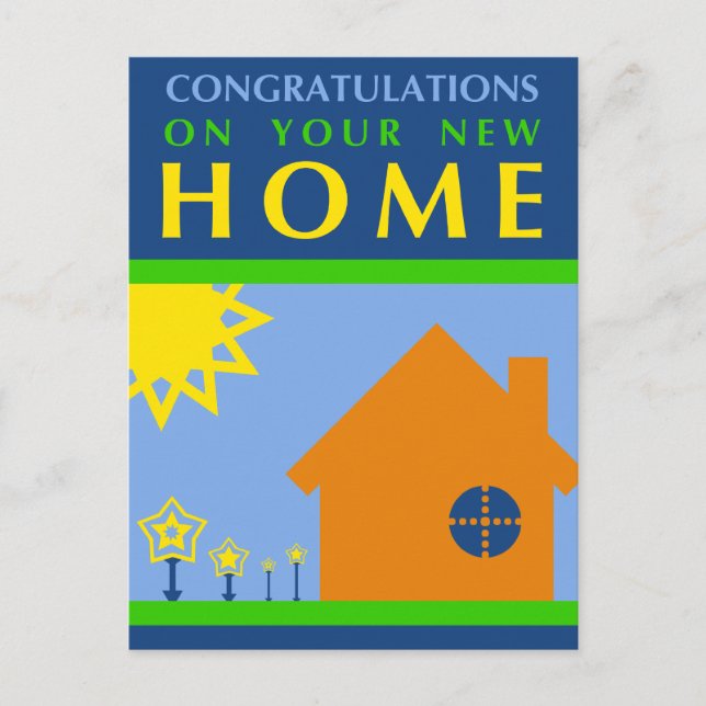 Carte Postale félicitations à votre nouvelle maison : pop formes (Devant)