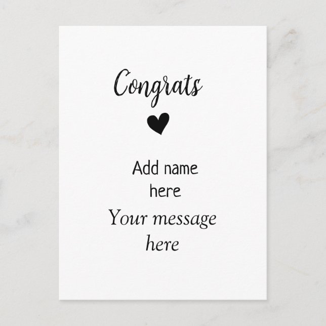 Carte Postale Félicitations ajouter un nom message diplômé modèl (Devant)