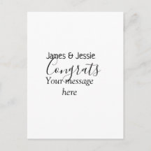 Félicitations ajoutez le nom du message de mariage