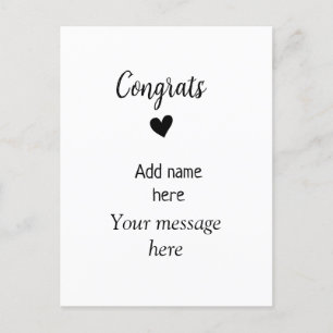 Carte Postale Félicitations ajoutez un message de nom diplômé mo