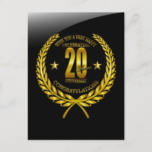 Carte Postale Félicitations au 20e anniversaire (Devant)