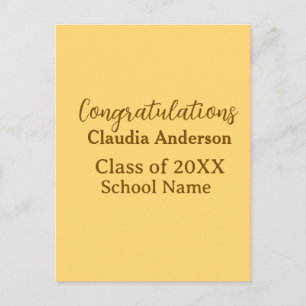 Carte Postale Félicitations au diplômé ajoutez le nom de l'école