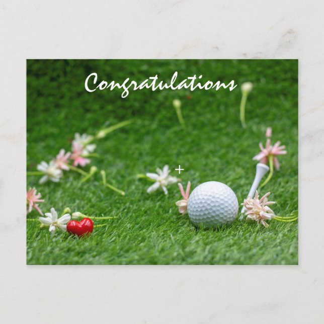 Carte Postale Félicitations au golf (Devant)