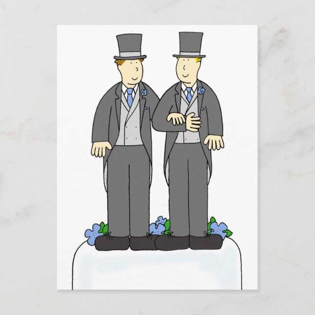Carte Postale Félicitations au mariage gay de deux chambres (Devant)