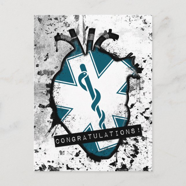 Carte Postale félicitations au travailleur des services médicaux (Devant)