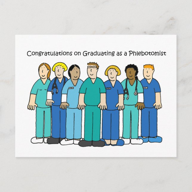 Carte Postale Félicitations aux doctorants phlébotomistes (Devant)