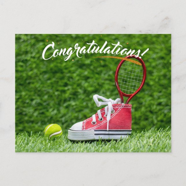 Carte Postale Félicitations balle de tennis vert (Devant)