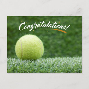 Carte Postale Félicitations balle de tennis vert