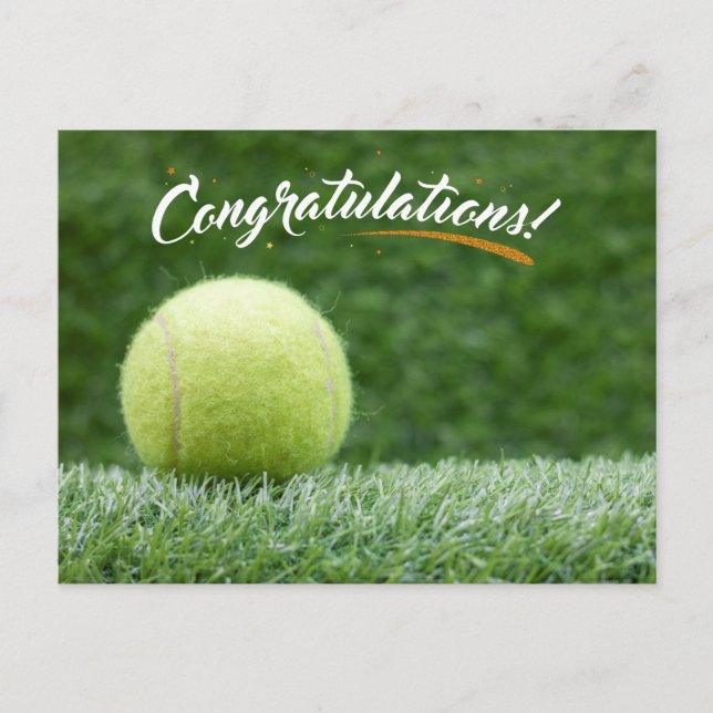 Carte Postale Félicitations balle de tennis vert (Devant)
