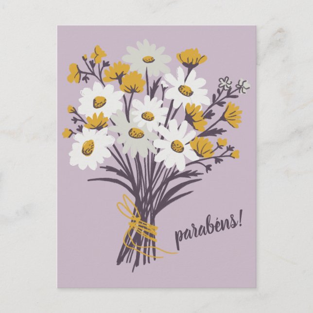 Carte Postale Félicitations bouquet de marguerites personnalisé (Devant)