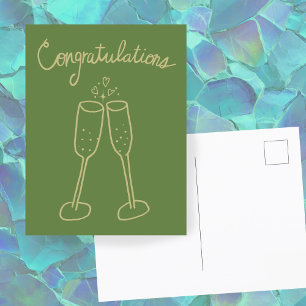 Carte Postale Félicitations Champagne À votre santé Croquis Dess
