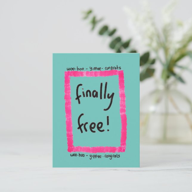 Carte Postale Félicitations de divorce  (Debout devant)