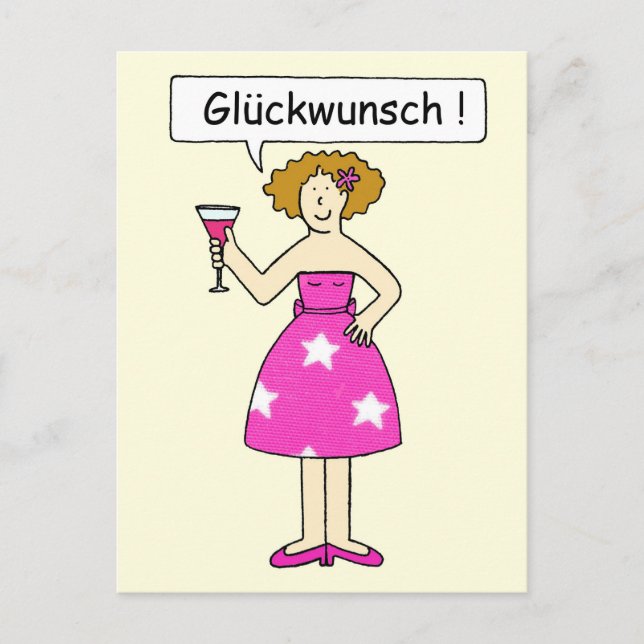 Carte Postale Félicitations en allemand. (Devant)