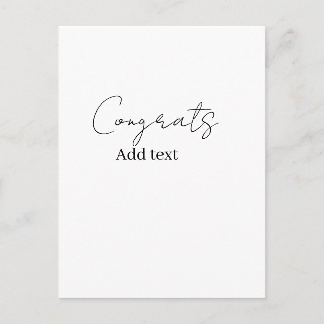 Carte Postale Félicitations félicitations diplômé nom date  (Devant)