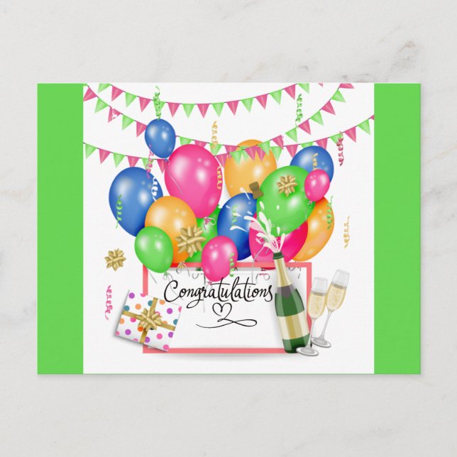Carte Postale Félicitations Fête (Devant)