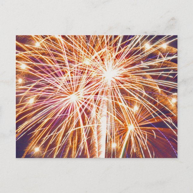 Carte postale "Félicitations !" Feux d'artifice (Devant)