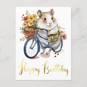 Carte Postale Félicitations Fleurs de Hamster mignonnes Personna