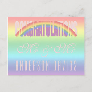 Carte Postale Félicitations Gay Couple Rainbow Flag