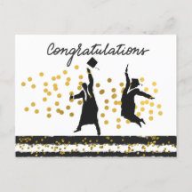 Félicitations Graduation Confetti or noir