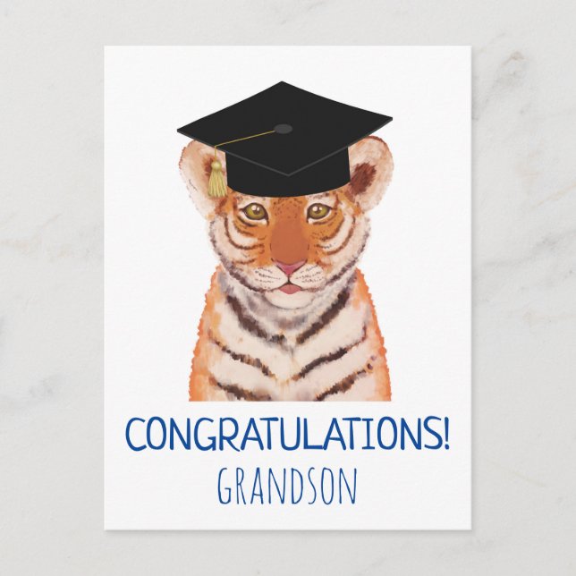 Carte Postale Félicitations Grandson Tiger Cub Illustration (Devant)