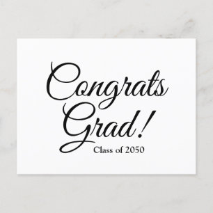 Carte Postale Félicitations grat noir blanc cours de script pers