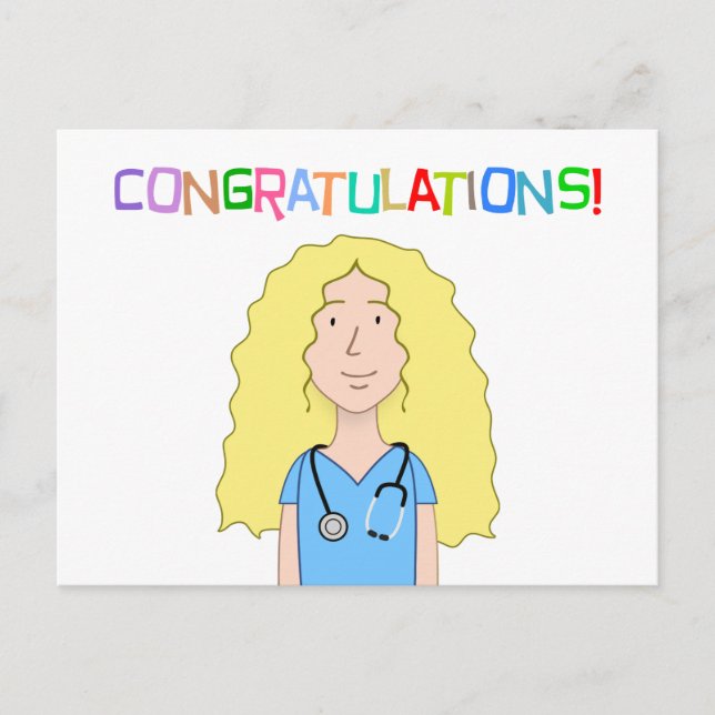 Carte Postale Félicitations infirmière (Devant)