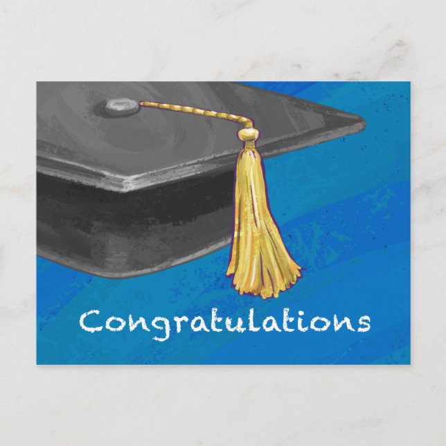 Carte Postale Félicitations noir et bleu (Devant)