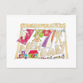 Carte Postale Félicitations - Nouveau bébé.