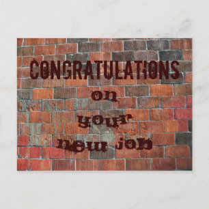 Carte Postale Félicitations Nouveau mur de briques de travail