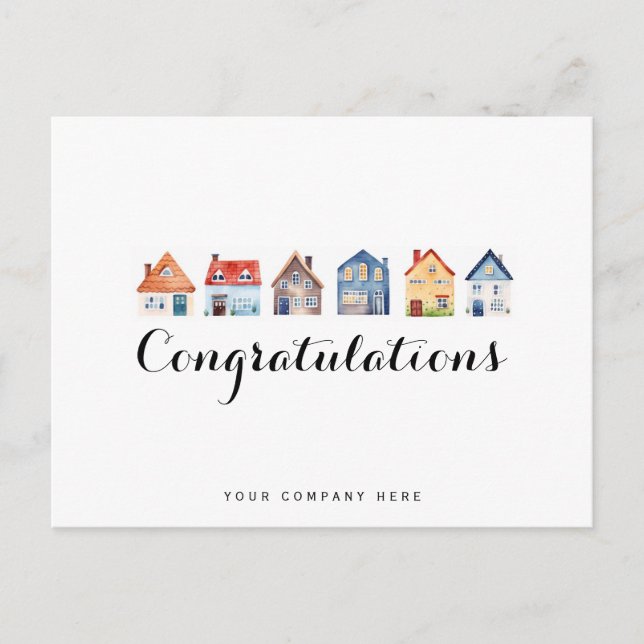 Carte Postale Félicitations nouveau propriétaire d'une maison ne (Devant)